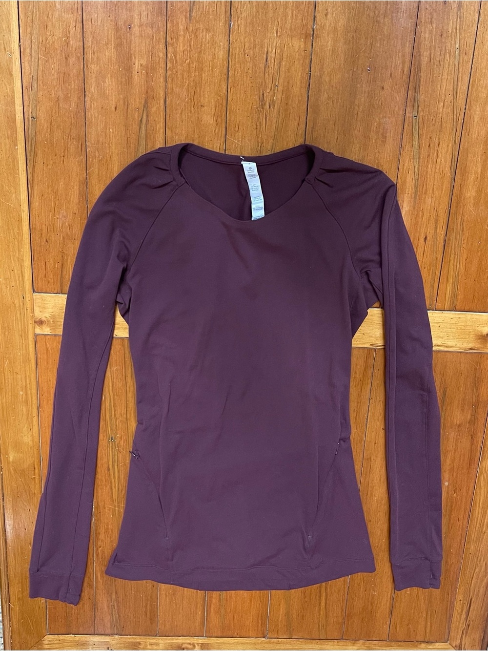 lululemon athletica Long Sleeve Top Burgundy  with Pockets Size 4